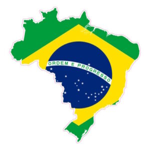 Adesivo Bandeira Do Brasil 12x12cm Corte Personalizada 2unid