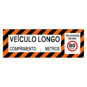Adesivo Faixa Refletiva Veículo Longo 230cx80cm Comprimento e Velocidade