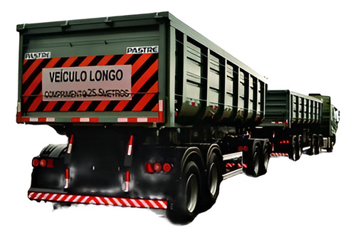 Faixa Refletiva P/ Caminhão Veículo Longo Traseira 230x80cm