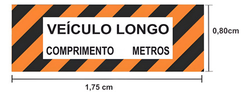 Faixa Veículo Longo - Adesivo Refletivo 1.75x80cm