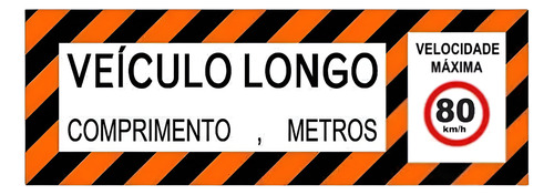 Adesivo Refletiva Veículo Longo Com Velocidade 200x70cm