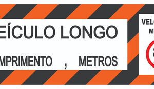 Faixa Veículo Longo - Adesivo Refletivo 230x80cm Velocidade