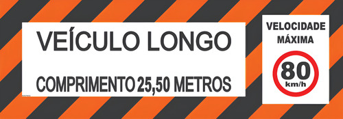 Faixa Refletiva Caminhão Veículo Longo Placa Traseira 240x70