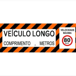 Adesivo Refletiva Veículo Longo Com Velocidade 200x90cm
