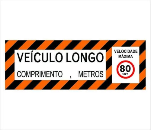 Adesivo Refletiva Veículo Longo Com Velocidade 200x90cm